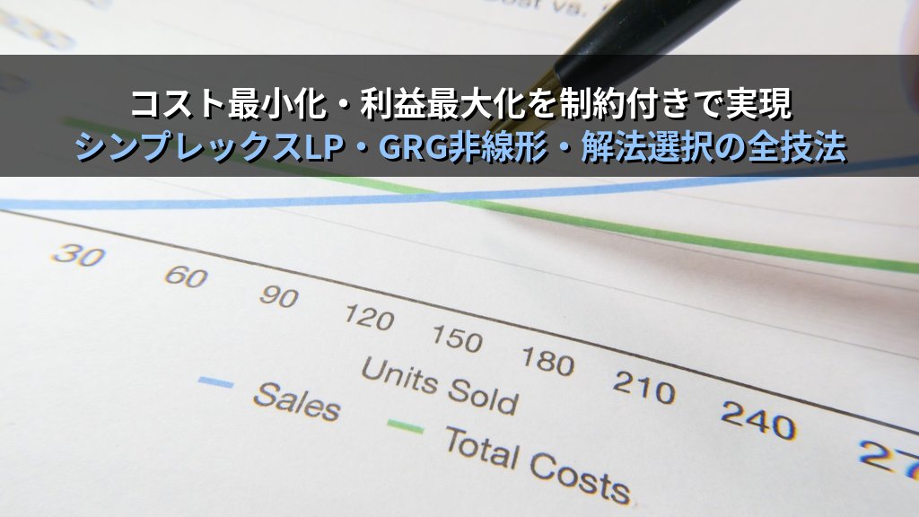 ソルバーでExcel最適化問題を自動解決する｜コスト最小化・利益最大化・制約条件設定の実務パターンとMOS試験対策 - 解説